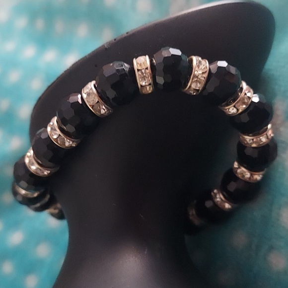 4 PC Crystal Beaded Faceted Rhinestone Stretch bracelets - Picture 11 of 11